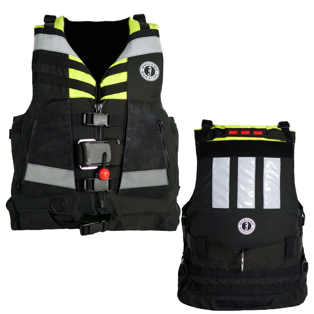 Mustang Swift Water Rescue Vest - Fluorescent Yellow/ Green/ Black - Universal - Marine Safety | Personal Flotation Devices - Mustang