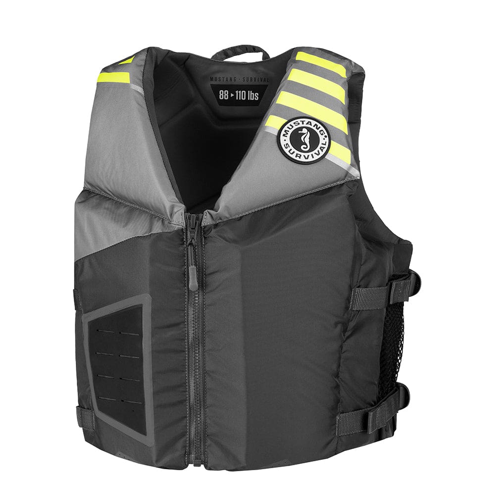 Mustang Young Adult REV Foam Vest - Grey/ Light Grey/ Fluorescent Yellow - Universal - Marine Safety | Personal Flotation Devices - Mustang