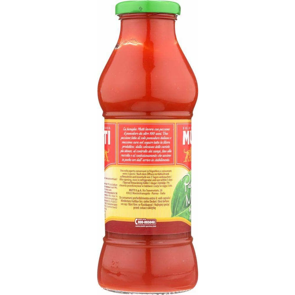 Muetti Mutti Passata Mutti Tomato Puree With Basil, 14 oz (Case of 4) | ShelHealth