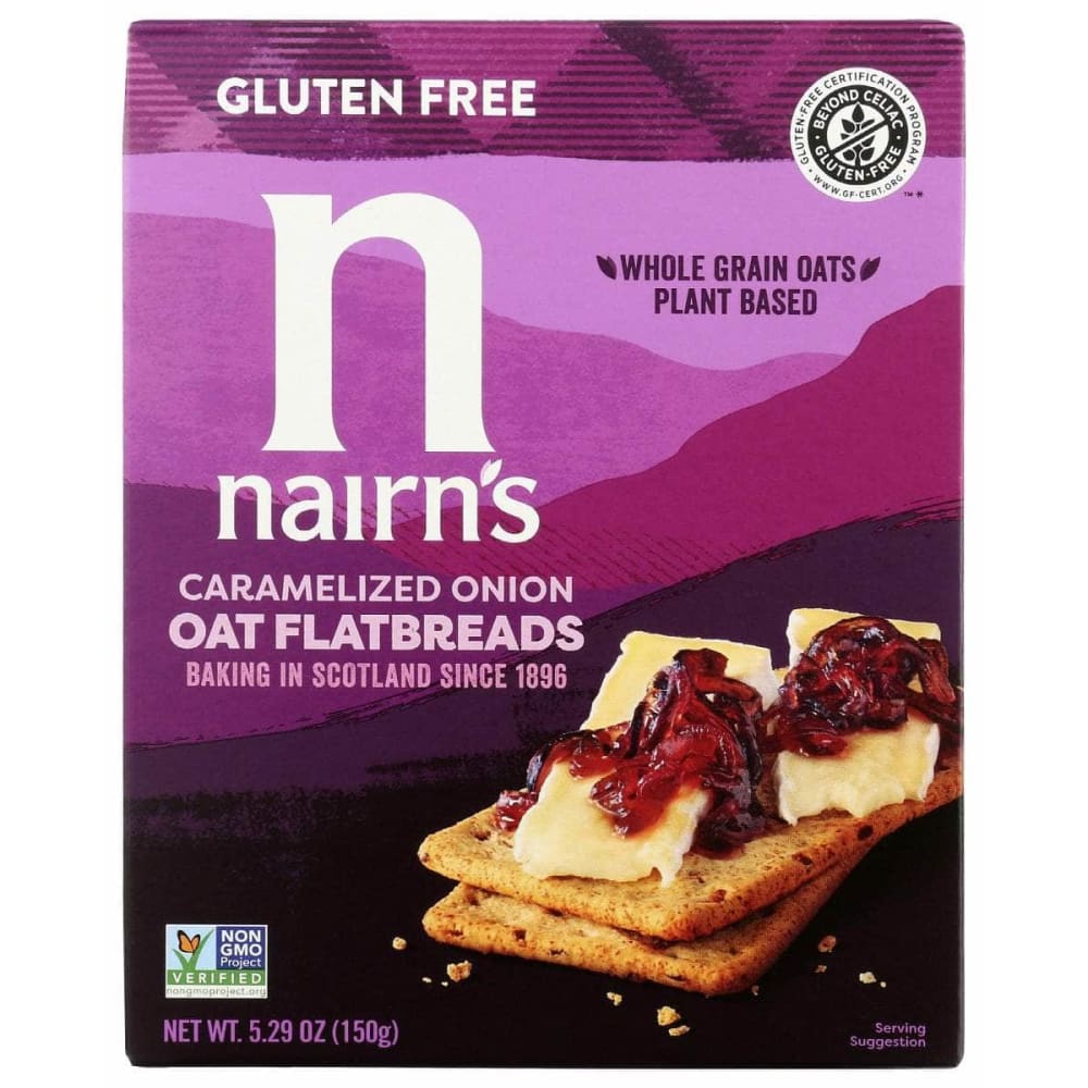 NAIRNS Grocery > Snacks > Crackers NAIRNS: Caramelized Onion Oat Flatbreads, 5.29 oz