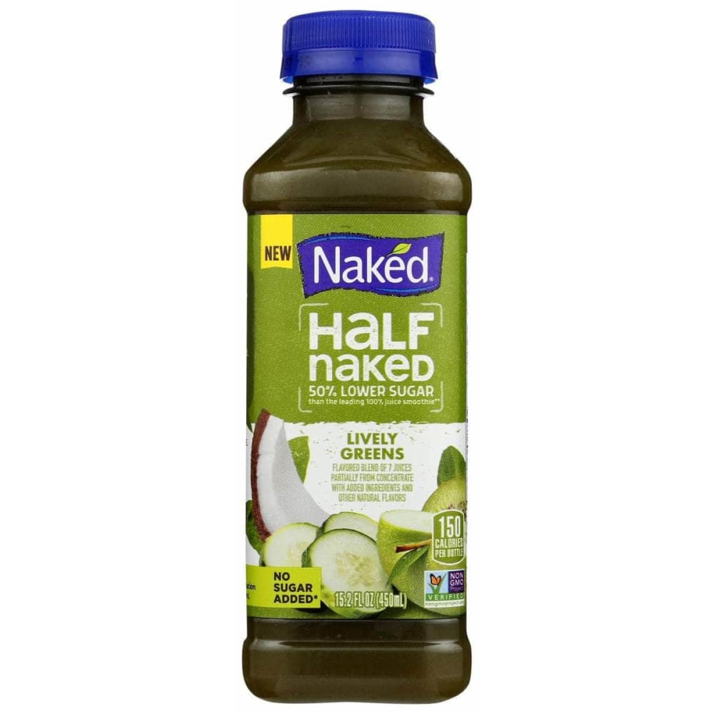 Naked Juice Naked Juice Fruit Smoothie with 50% Lower Sugar Lively Greens, 15.20 oz