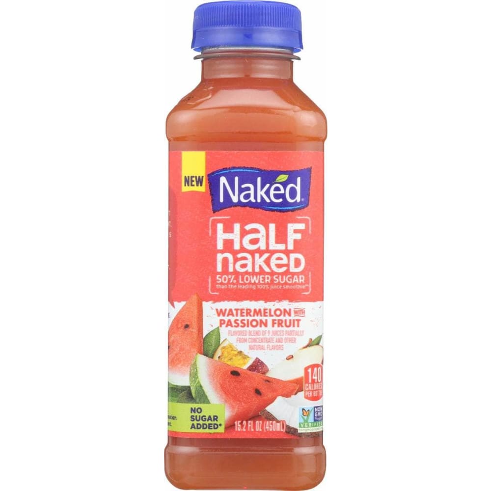 Naked Juice Naked Juice Fruit Smoothie with 50% Lower Sugar Watermelon with Passion Fruit, 15.20 oz