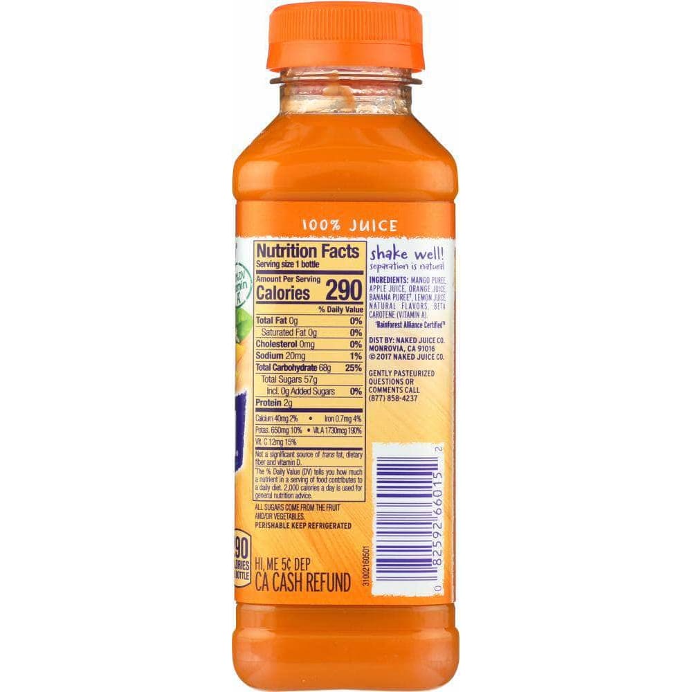 Naked Naked Juice Mighty Mango Pure Fruit 100% Juice Smoothie, 15.2 oz