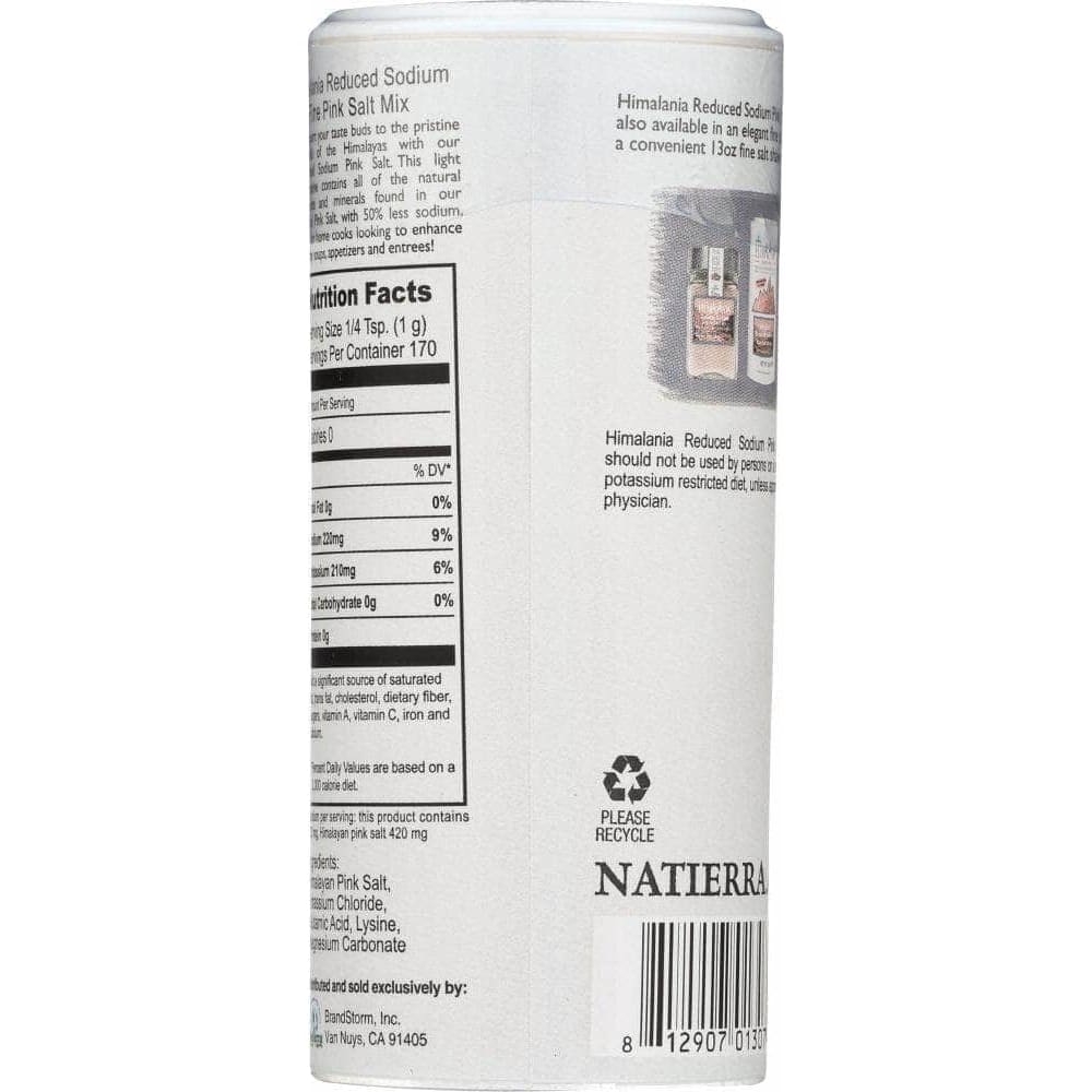 Natierra Natierra Himalania Reduced Sodium Fine Pink Salt Shaker, 6 oz