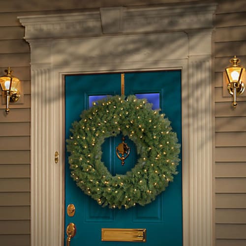 National Tree 36 Pre-Lit Norwood Fir Wreath - Clear - Home/Seasonal/Holiday/Holiday Decor/Wreaths & Garland/ - ShelHealth