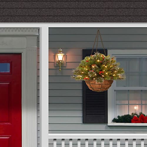 National Tree Company 20 Crestwood Spruce Chain-Hanging Basket - Home/Seasonal/Holiday/Holiday Decor/Wreaths & Garland/ - ShelHealth