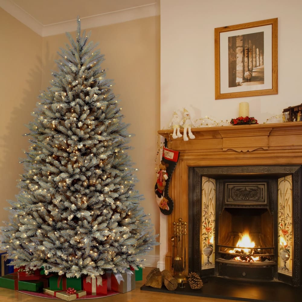 National Tree Company 7.5’ Dunhill Blue Fir Hinged Tree - Clear - Home/Seasonal/Holiday Home/Holiday Home Decor/Christmas Trees/ - Unbranded