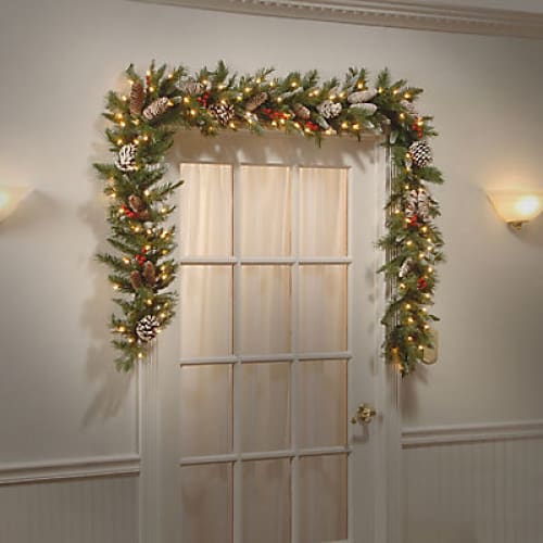 National Tree Company 9’ x 10 Frosted Berry Garland - Clear - Home/Seasonal/Holiday/Holiday Decor/Wreaths & Garland/ - ShelHealth