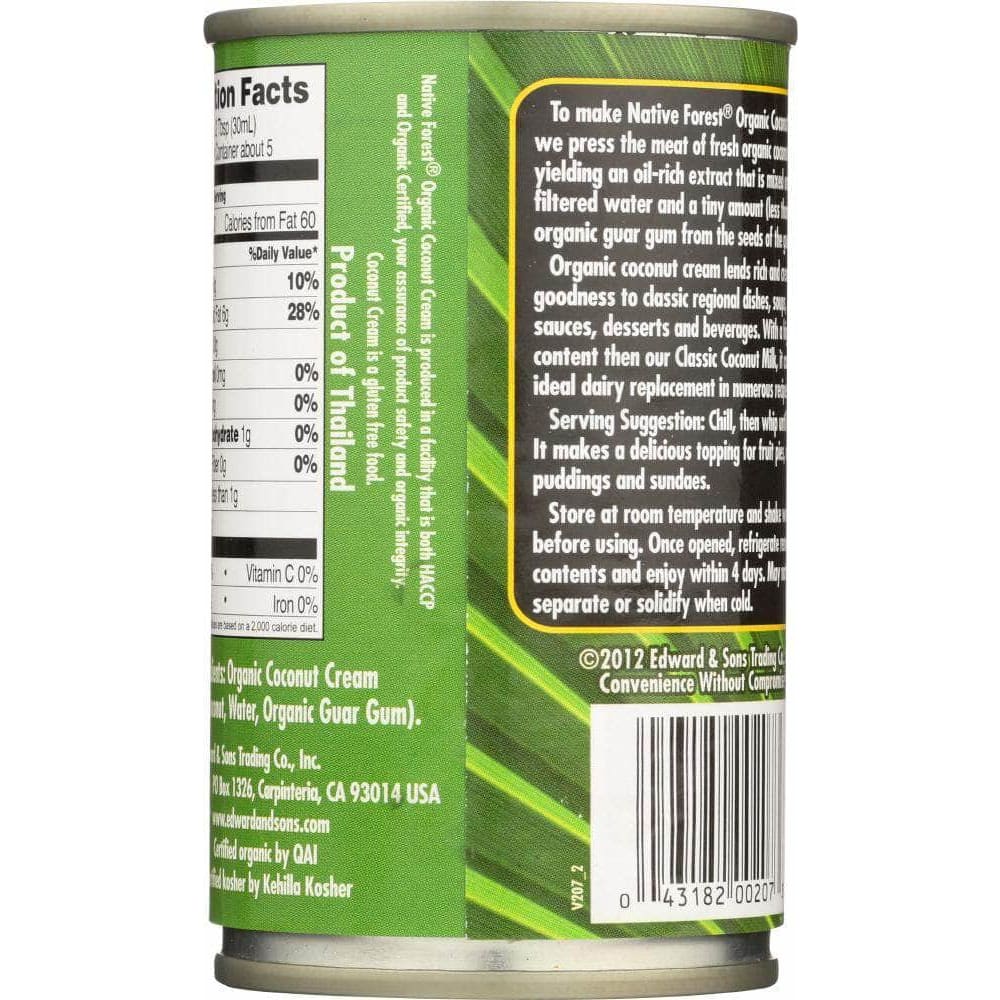 Native Forest Native Forest Organic Coconut Cream Premium Unsweetened, 5.4 oz