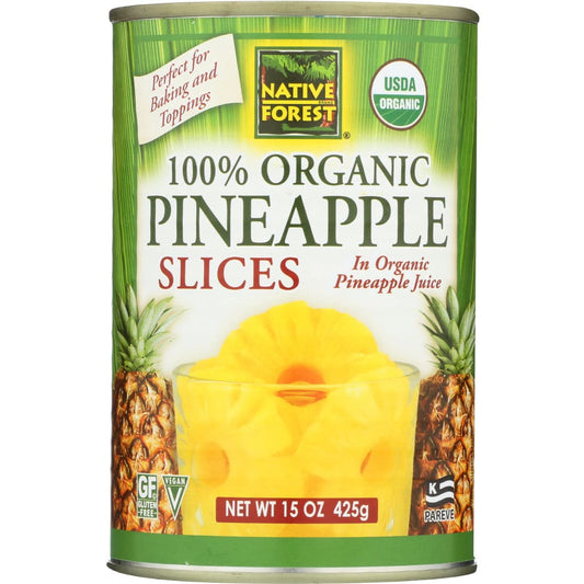 NATIVE FOREST: Organic Pineapple Slices 15 oz (Pack of 4) - Grocery > Meal Ingredients > Canned Fruits & Vegetables - NATIVE FOREST