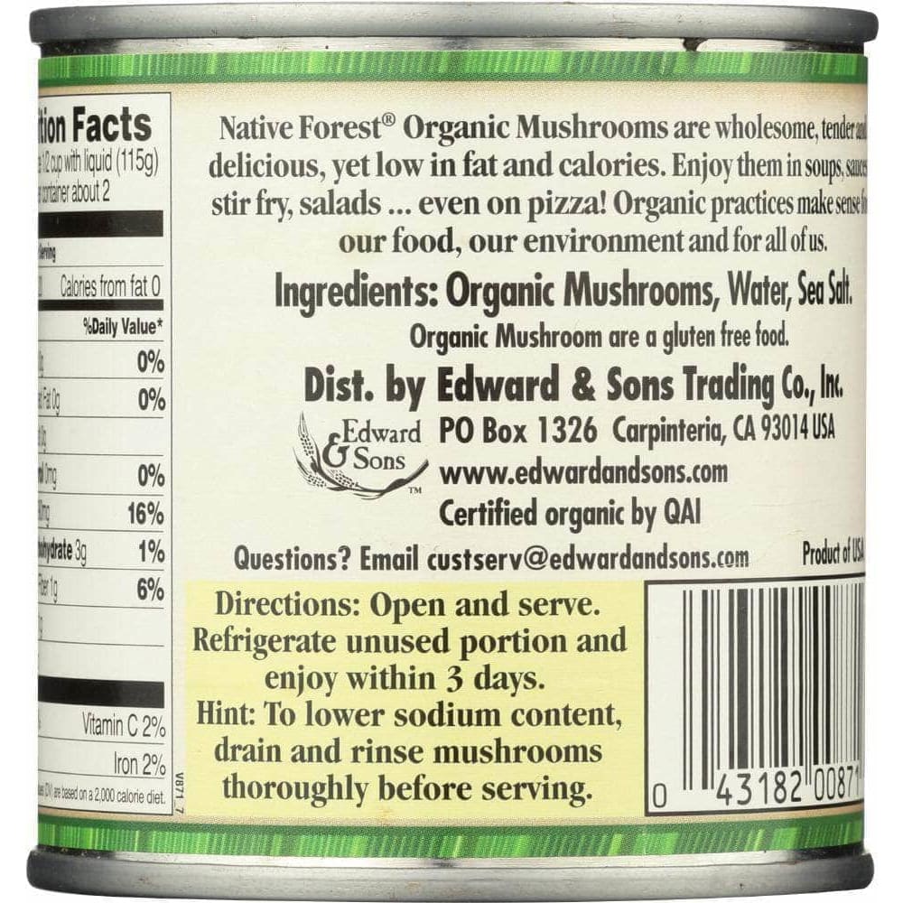 Native Forest Native Forest Organic White Mushroom Pieces and Stems, 4 oz