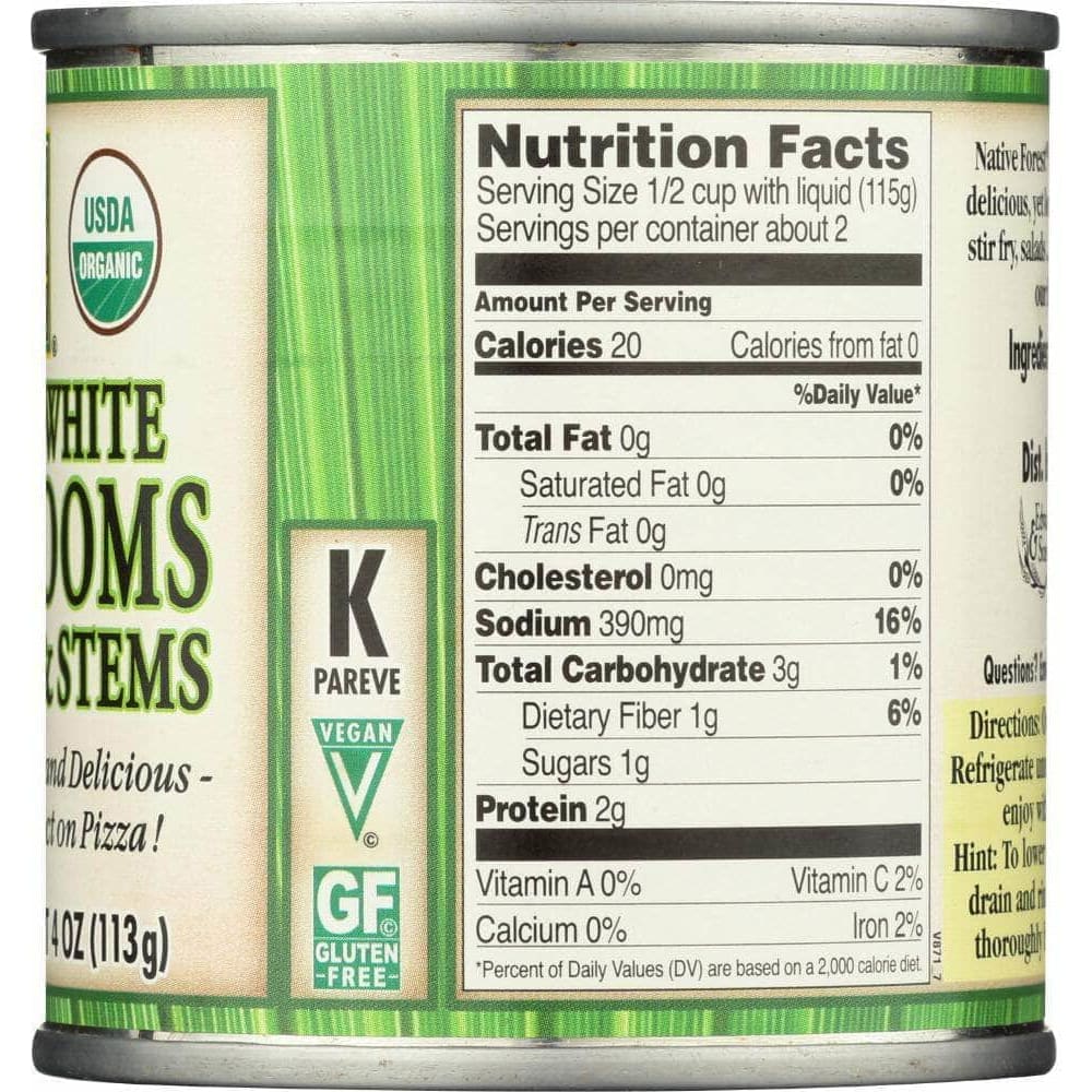 Native Forest Native Forest Organic White Mushroom Pieces and Stems, 4 oz