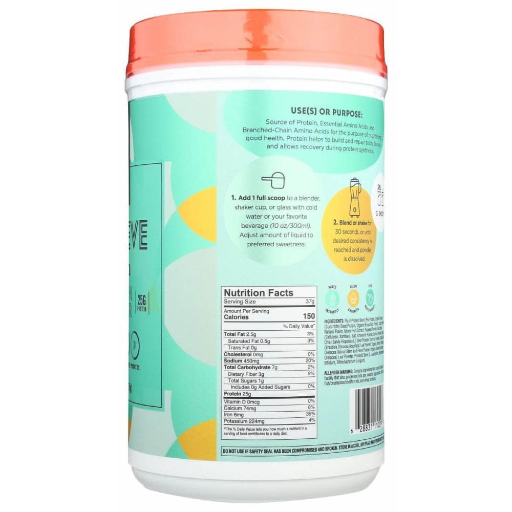 NATREVE Natreve Vegan Prtn Pwdr Fdg Brwne, 675 Gm