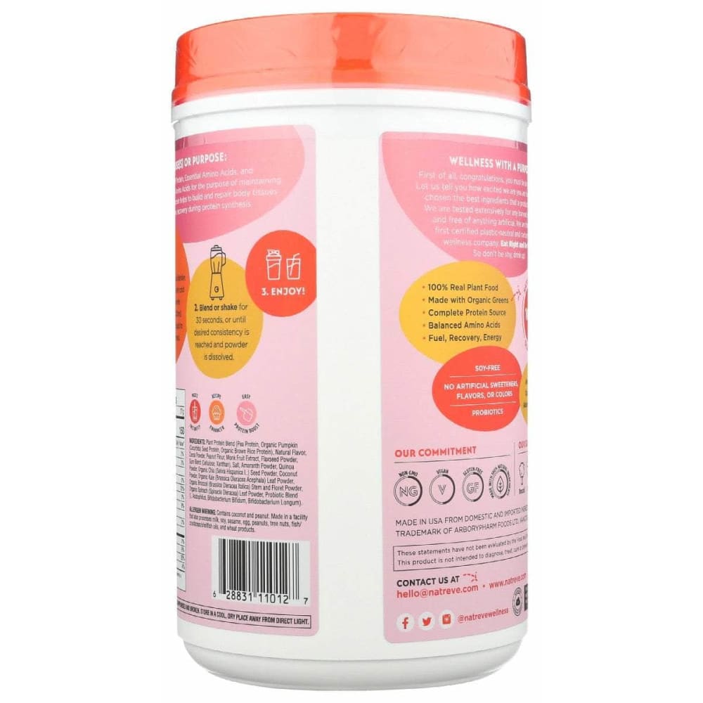 NATREVE Natreve Vegan Prtn Pwdr Pnut Bttr, 675 Gm