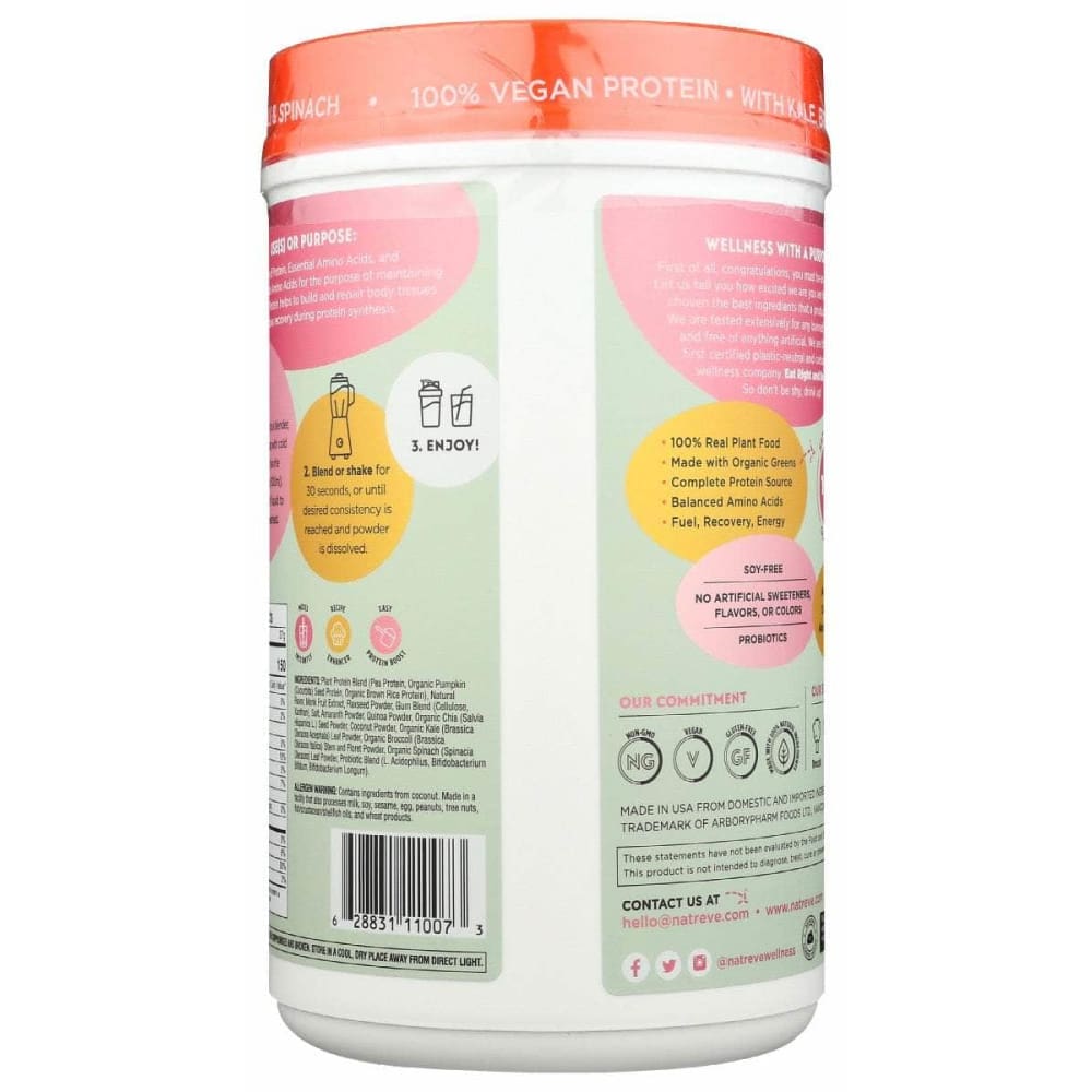 NATREVE Natreve Vegan Prtn Pwdr Vnla Wfer, 675 Gm