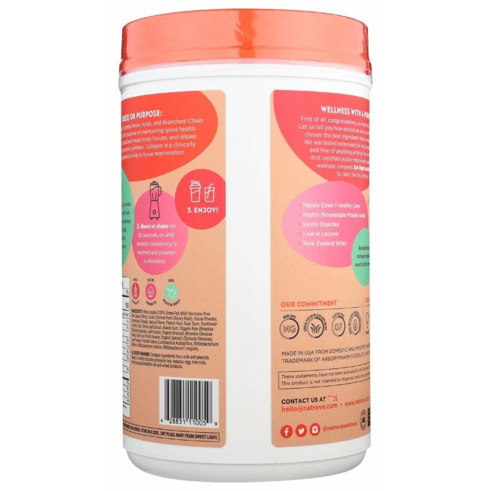 NATREVE Natreve Whey Prtn Pwdr Pnut Buttr, 675 Gm