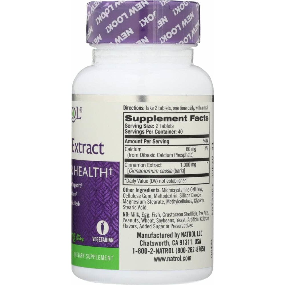 Natrol Natrol Cinnamon Extract 1000 mg, 80 Tablets