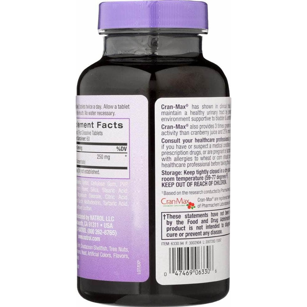 Natrol Natrol Cranberry Fast Dissolve 250 mg, 120 Tablets