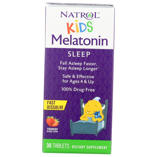 NATROL: Kids Melatonin Strawberry Fast Dissolve Tablets 30 tb (Pack of 4) - Health > Natural Remedies > Sleep Aids - NATROL