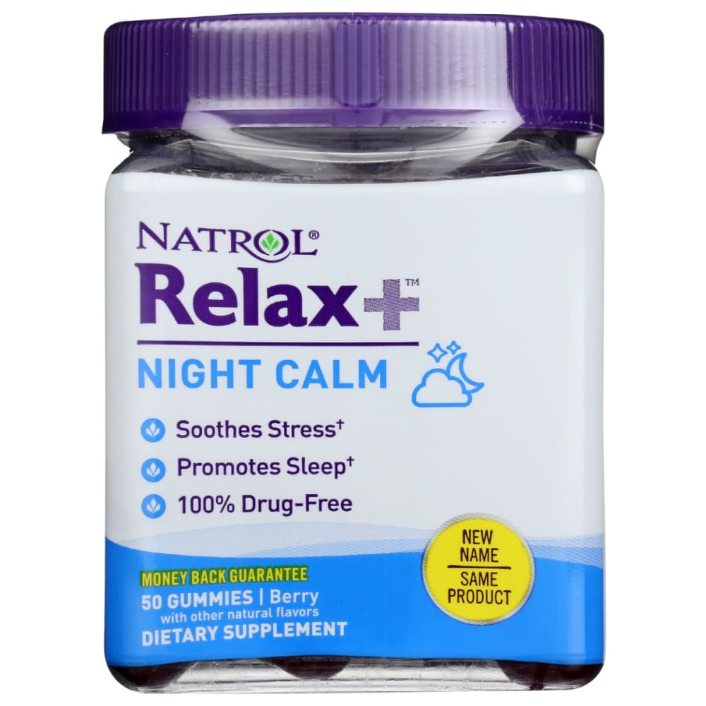 NATROL: Relax Plus Night Calm Gummies 50 ea - Herbs & Homeopathic > HOMEOPATHIC MEDICINES > HOMEOPATHIC MEDICINE STRESS & SLEEP - NATROL
