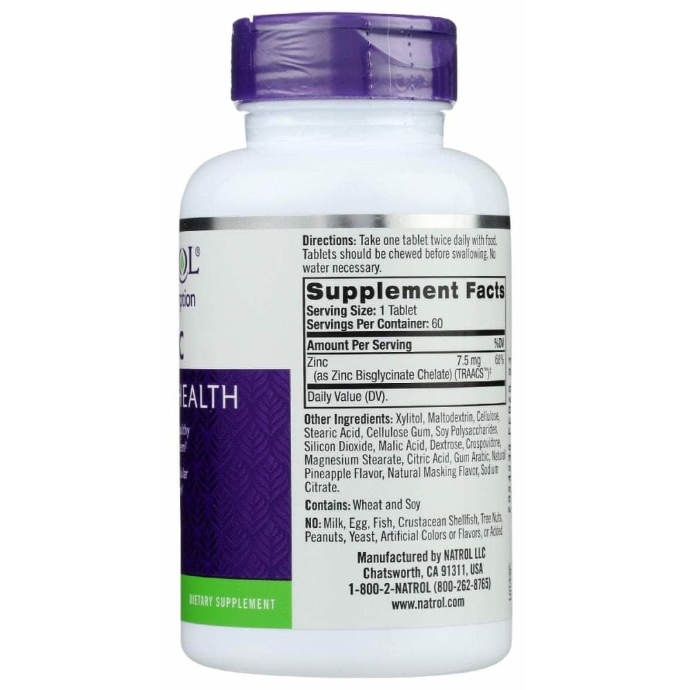 NATROL Natrol Zinc High Absorption Chew, 60 Tb