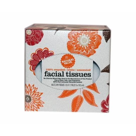 NATURAL VALUE Natural 100% Recycled Facial Tissues 85 Count, 1 Ea