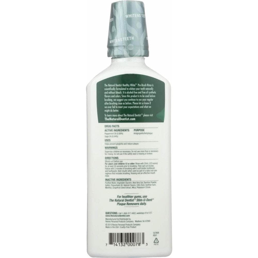 THE NATURAL DENTIST Natural Dentist Mouthrinse Pre Brush White, 16.9 Oz