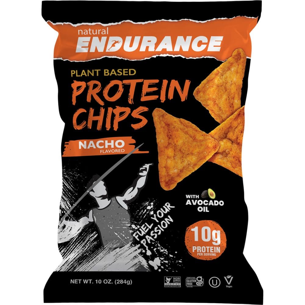 Natural Endurance Plant-Based Nacho Protein Chips (10 oz.) - Limited Time Snacks - ShelHealth