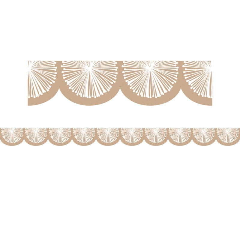 Natural Poms Scalloped Trim Die Cut (Pack of 10) - Border/Trimmer - Teacher Created Resources