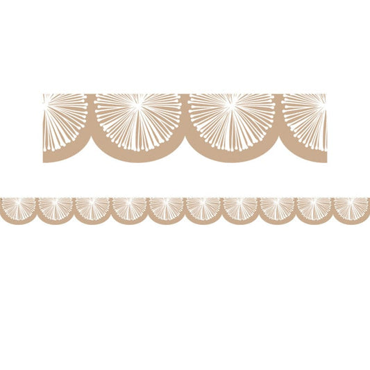 Natural Poms Scalloped Trim Die Cut (Pack of 10) - Border/Trimmer - Teacher Created Resources