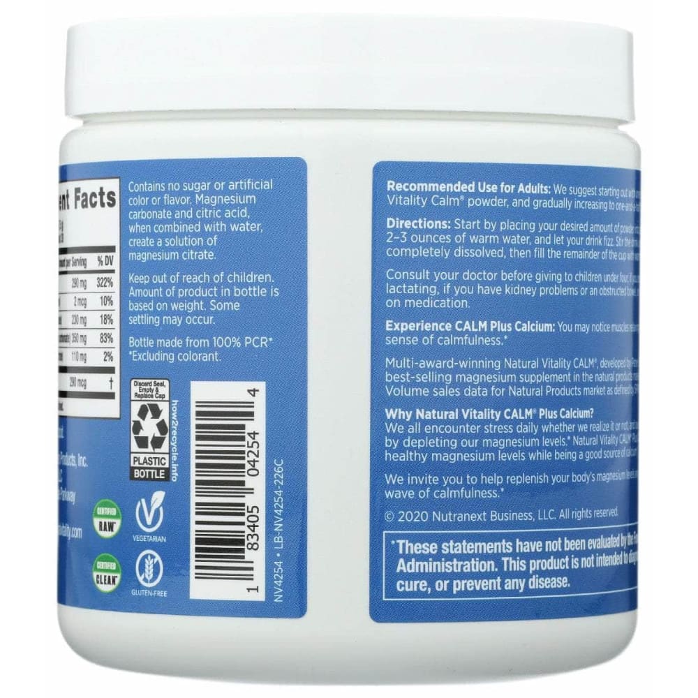 NATURAL VITALITY Natural Vitality Calm Calcium Plain, 8 Oz