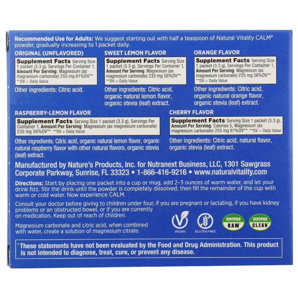 NATURAL VITALITY Natural Vitality Calm Packets, 8 Bx
