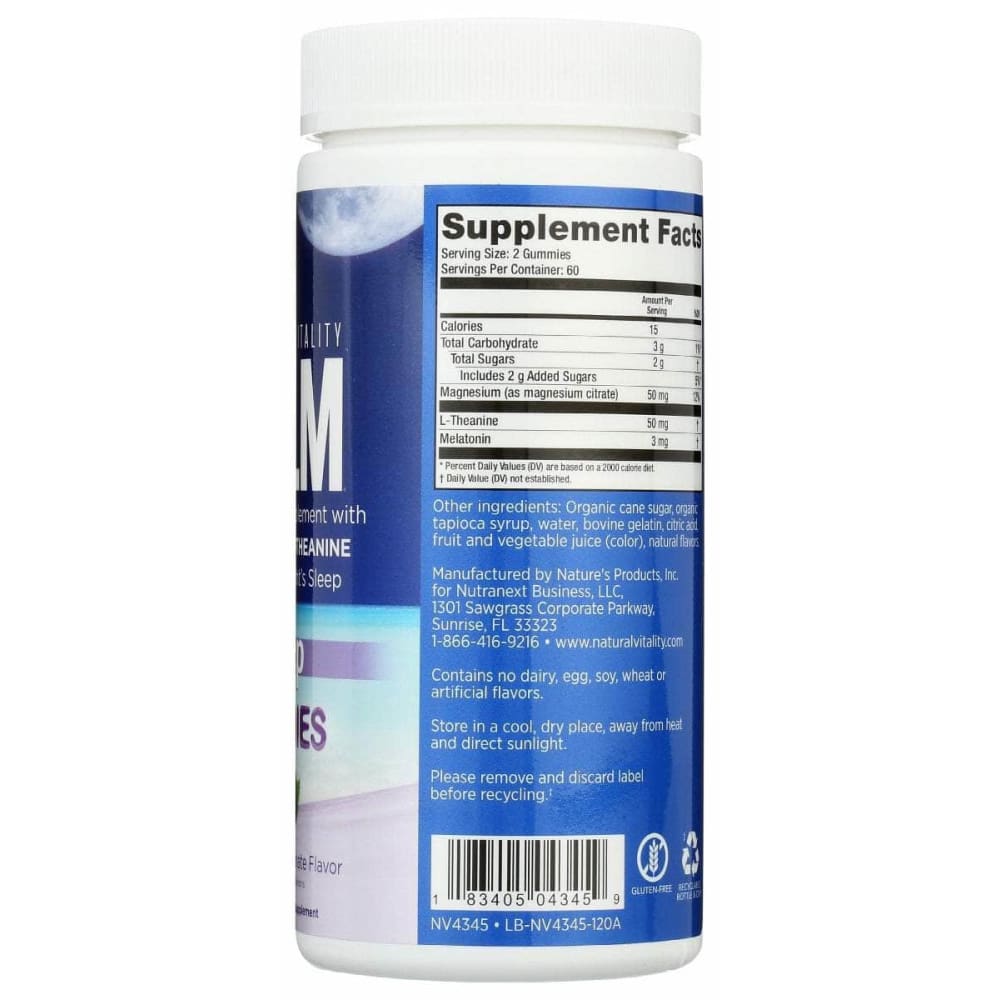 NATURAL VITALITY Natural Vitality Calm Sleep Gummies, 120 Pc