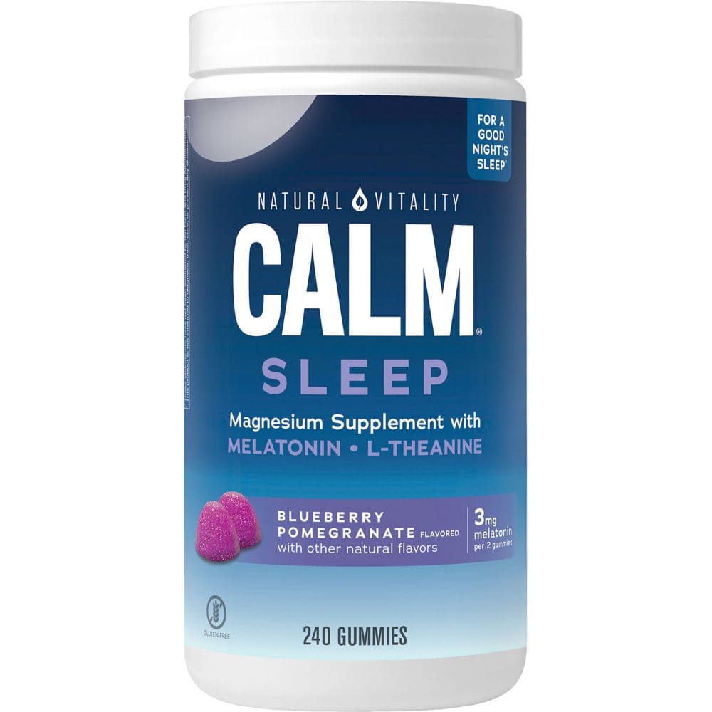 Natural Vitality CALM Sleep Gummies 3 mg. Melatonin Blueberry Pomegranate (240 ct.) - New Health & Beauty - Natural