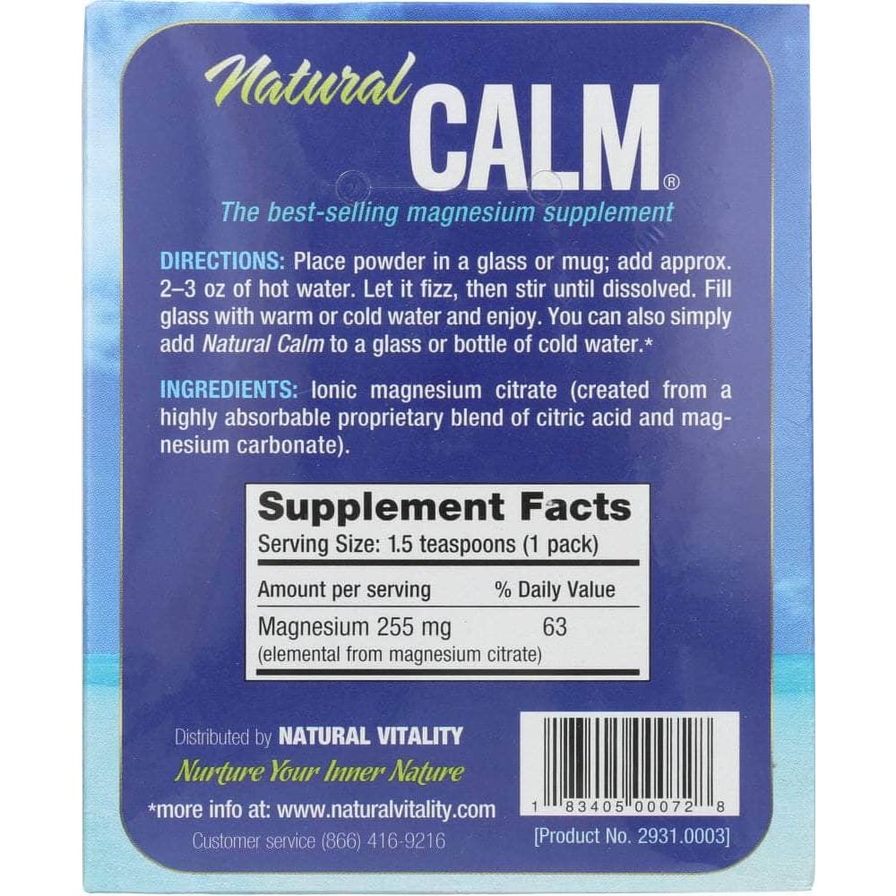 NATURAL CALM Vitamins & Supplements > Vitamins & Minerals NATURAL VITALITY: Natural Calm The Anti-Stress Drink 30 Single-Serving Packs, 0.12 oz