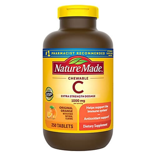 Nature Made Extra Strength Vitamin C 1000mg Chewable Tablets 250 ct. - Home/Health & Wellness/Vitamins & Supplements/ - Nature Made
