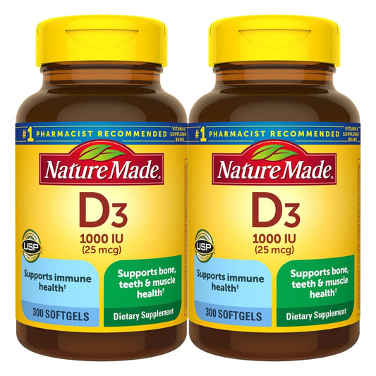 Nature Made Vitamin D3 1000 IU (25 mcg) Softgels 600 ct. - Home/Health & Beauty/Vitamins & Supplements/Vitamins A-E/ - Nature Made