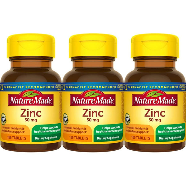Nature Made Zinc 30 mg Tablets (100 ct., ea. 3 pk.) ShelHealth