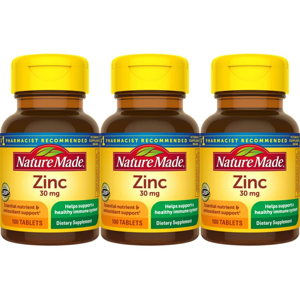 Nature Made® Zinc 30 mg Tablets (100 ct. ea. 3 pk.) - Minerals - Nature