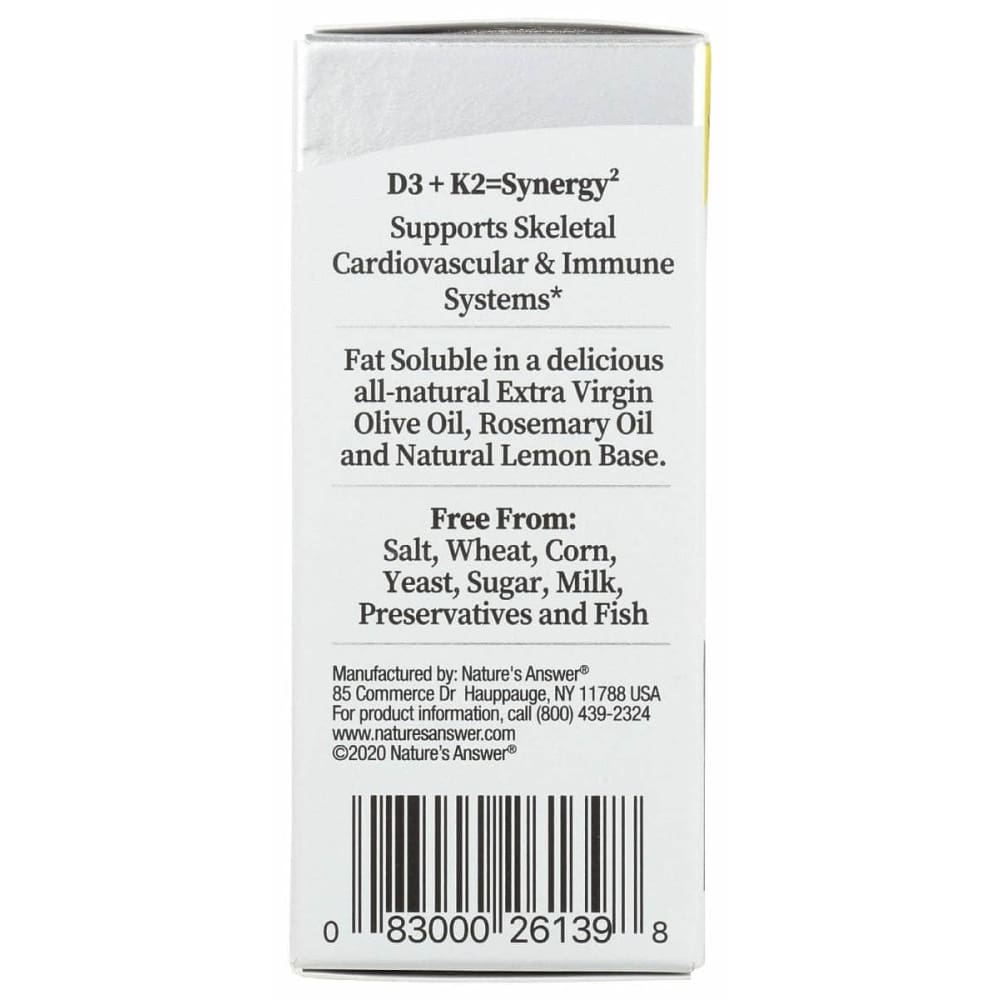 NATURES ANSWER Natures Answer Vitamin D3 & K2 Drop, 0.5 Oz