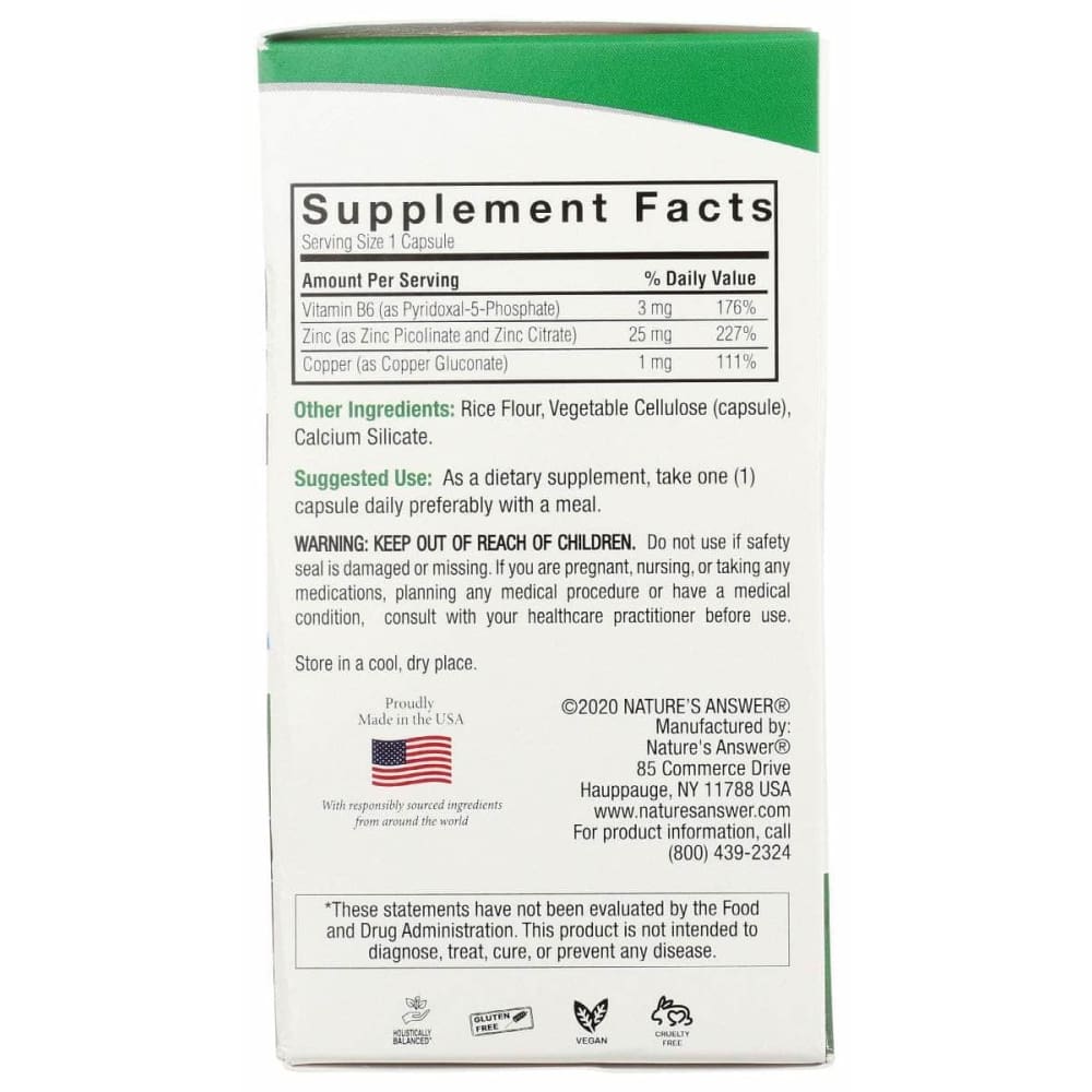 NATURES ANSWER Natures Answer Zinc Plus, 60 Vc