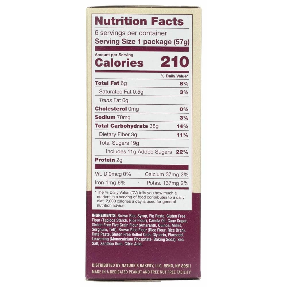 NATURES BAKERY Natures Bakery Bar Fig Gf 6Ct, 12 Oz