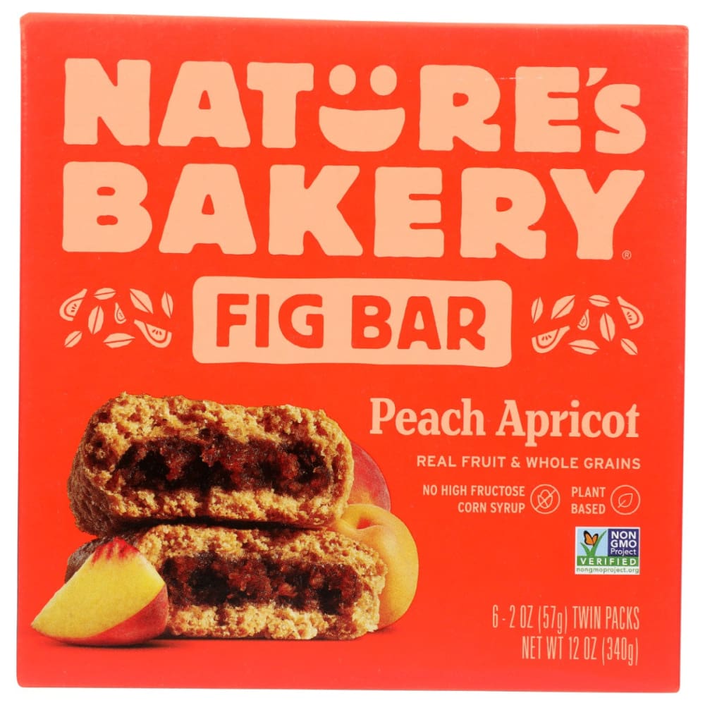 NATURES BAKERY: Peach Apricot Whole Wheat Fig Bar 12 oz (Pack of 4) - NATURES BAKERY