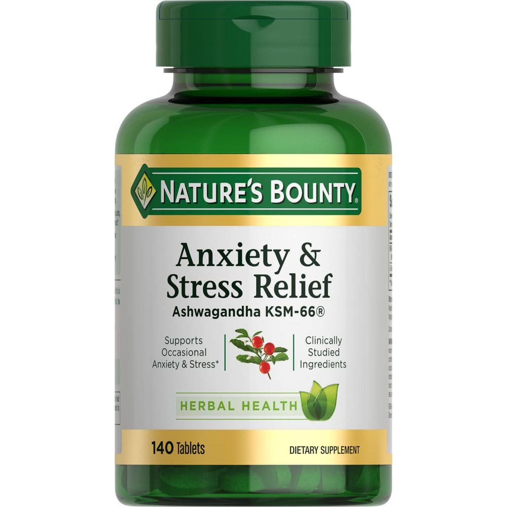Nature’s Bounty Anxiety & Stress Relief Ashwagandha KSM-66 Supplement Tablets (140 ct.) - Health & Beauty Instant Savings - ShelHealth