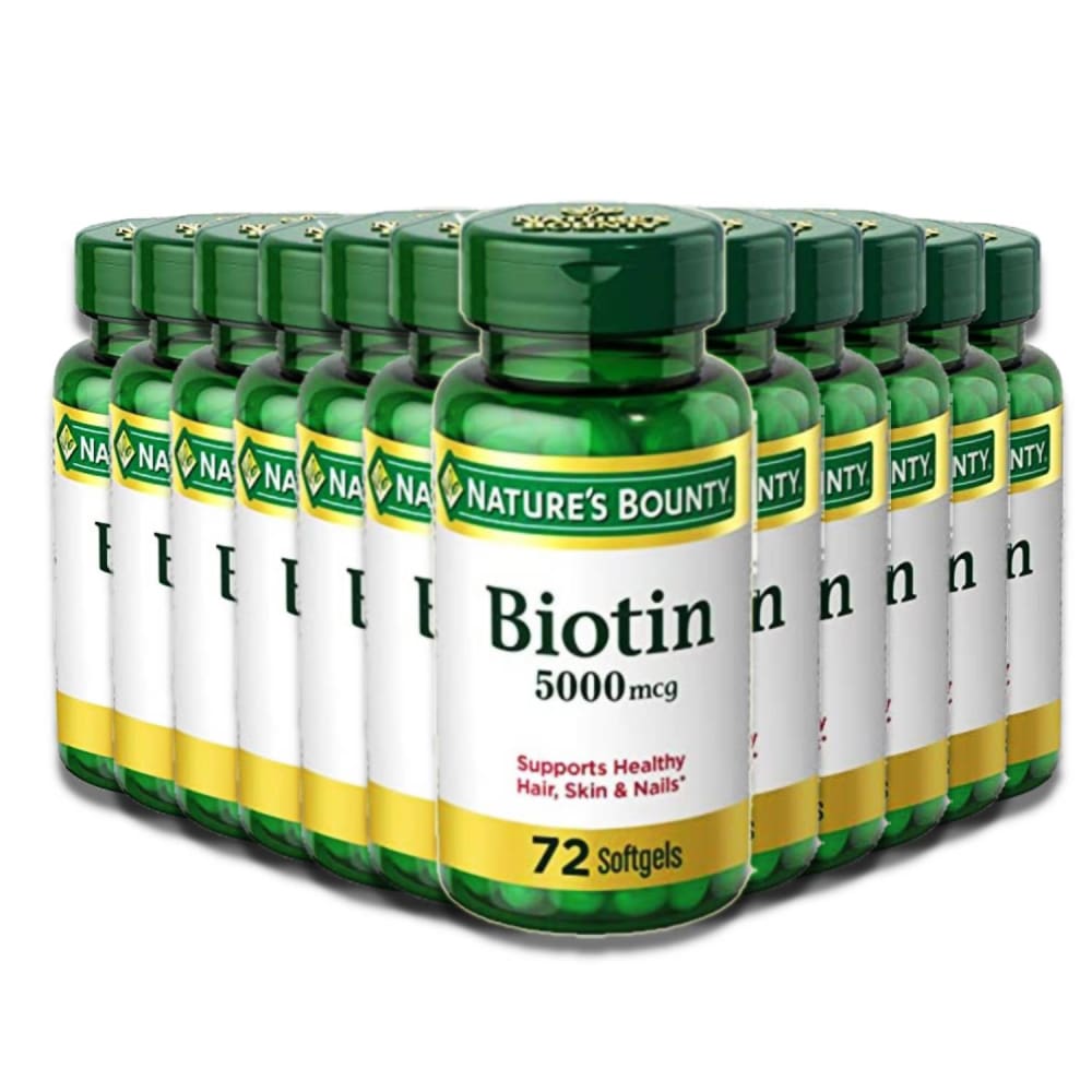Nature’s Bounty Biotin 5000 mcg 72 Softgels 12 Pack - Biotin - Nature’s Bounty