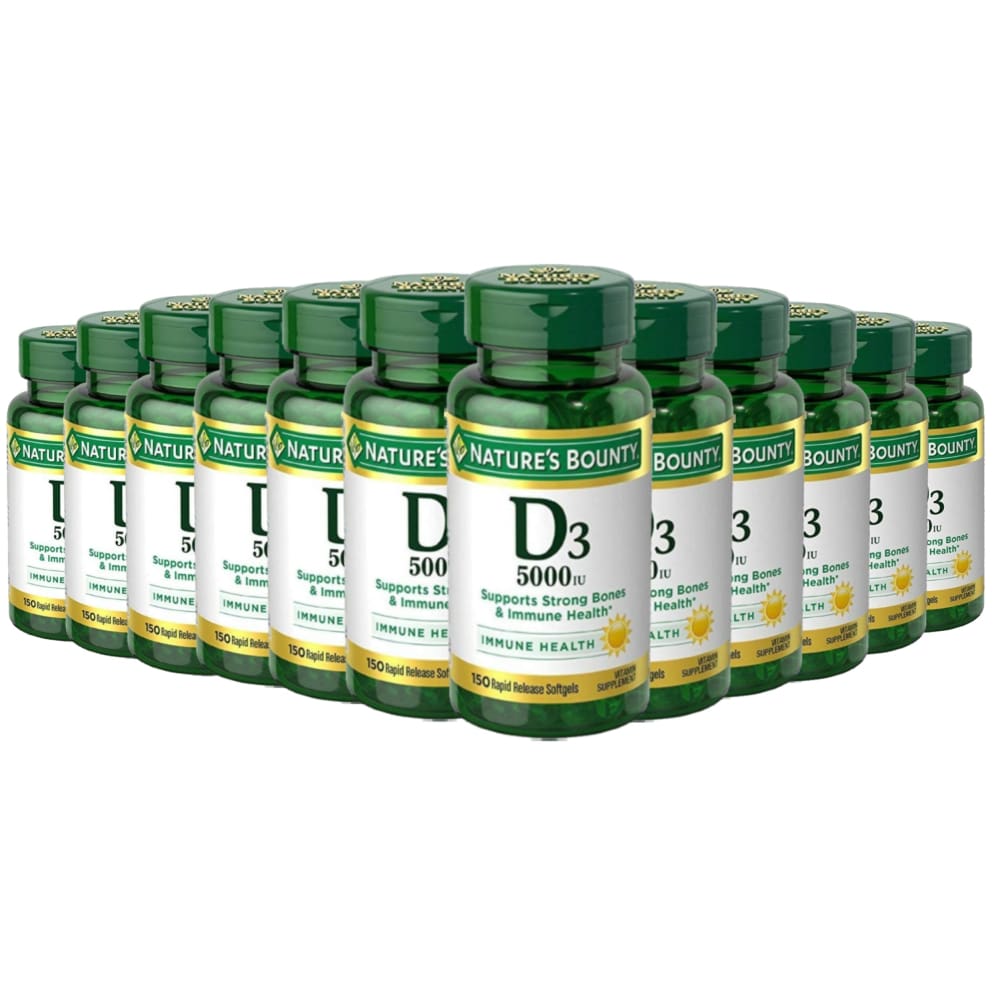 Nature’s Bounty Vitamin D3 - 5000 IU- 150 softgels - 12 Pack - Vitamins - Nature’s Bounty