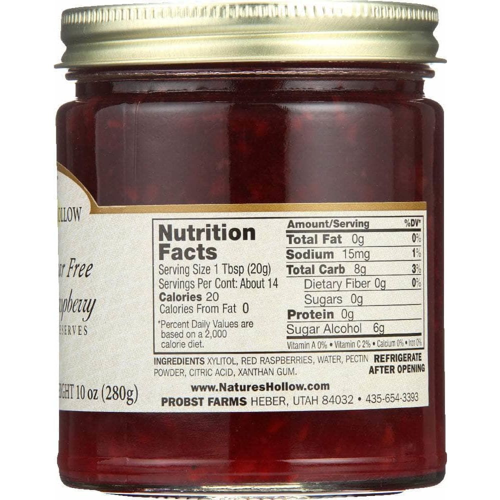 Natures Hollow Nature's Hollow Sugar Free Raspberry Preserves, 10 oz