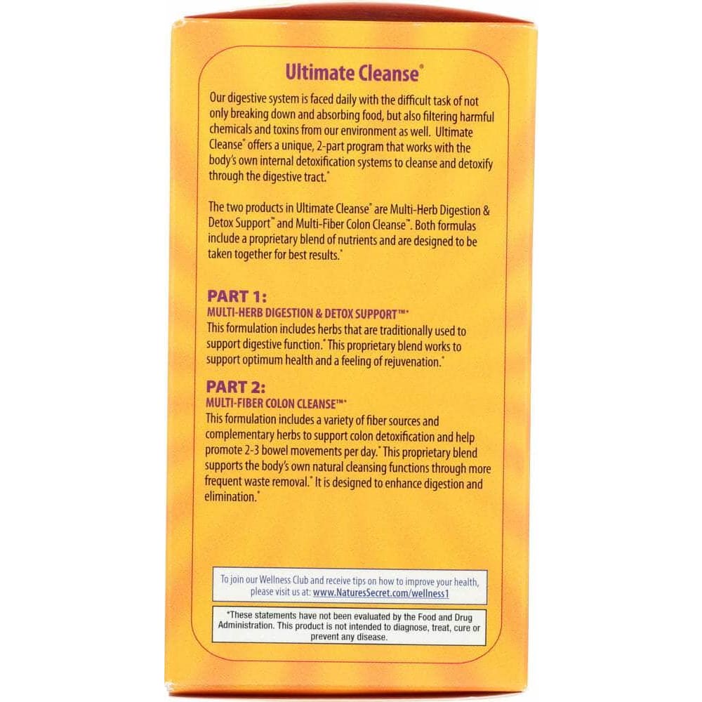 NATURES SECRET Nature'S Secret Ultimate Cleanse 2 Part Program 2 Bottles 120 Tablets Each, 1 Kit