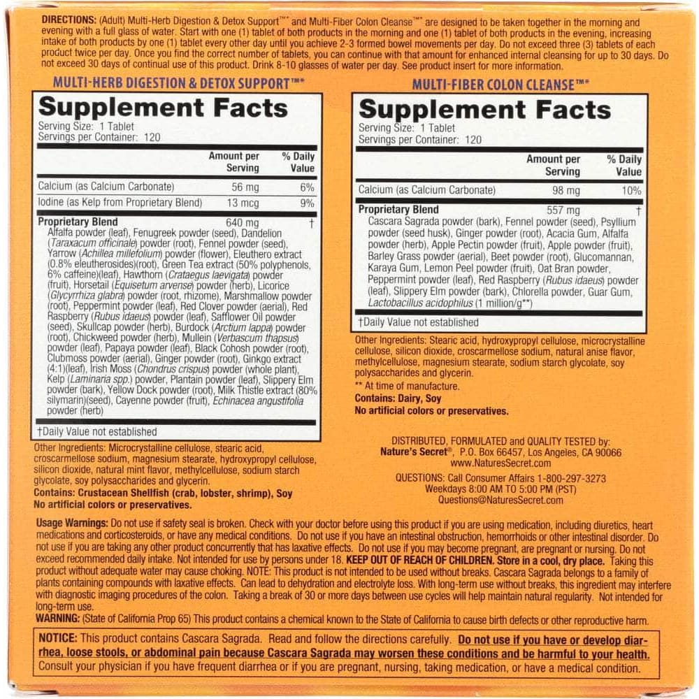 NATURES SECRET Nature'S Secret Ultimate Cleanse 2 Part Program 2 Bottles 120 Tablets Each, 1 Kit