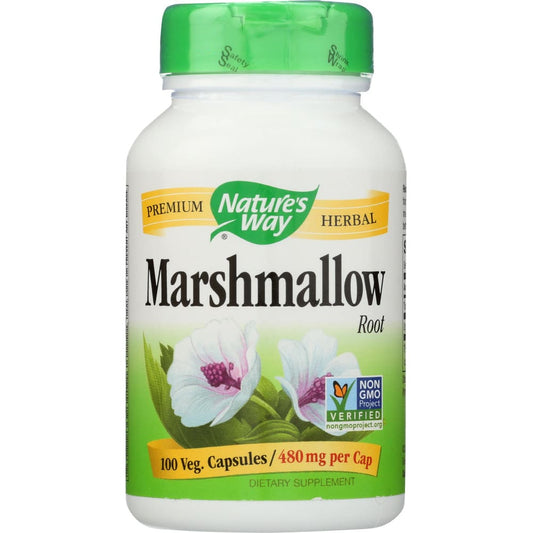 NATURES WAY: Marshmallow Root 480 mg 100 Veg Capsules (Pack of 2) - HERBAL SINGLES OTHER > Marshmallow Root - NATURES WAY